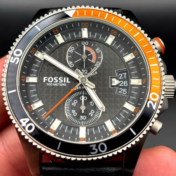 Fossil Wakefield Chronograph CH2953 Mens Stainless Steel Watch Black Dial 44mm - Picture 14 of 17